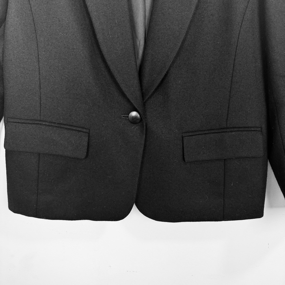 Pendleton Black Single-Button 100% Wool Blazer Size 10P Petite - Picture 3 of 10